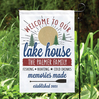 Personalized Welcome To Our Lake House Garden Flag