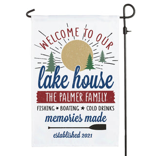 Welcome To Our Lake House Personalized Garden Flag