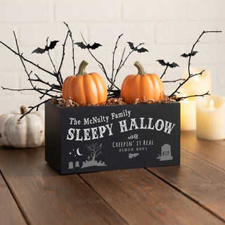 Sleepy Hallow Personalized Black Wood Storage Box