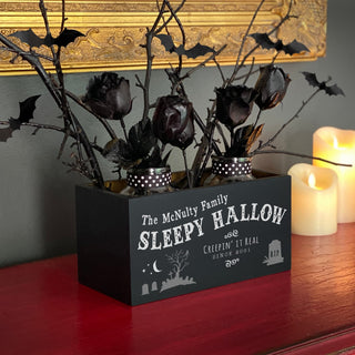 Sleepy Hallow Personalized Black Wood Storage Box