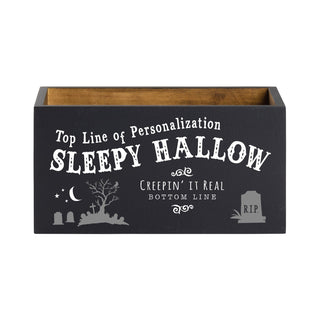 Sleepy Hallow Personalized Black Wood Storage Box