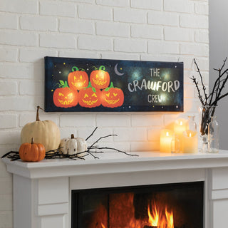 Jack-O-Lantern Family Personalized 9x27 LED Canvas