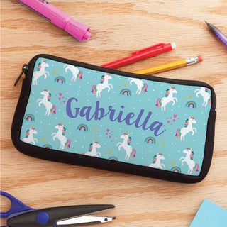 Unicorns and Rainbows Personalized Pencil Case 
