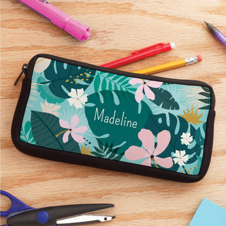 Tropical Flowers Personalized Pencil Case