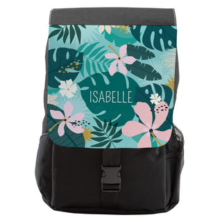 Tropical Flowers Personalized Flap Backpack