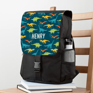Colorful Dinosaurs Personalized Flap Backpack 