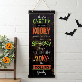 Creepy Spooky Ooky Family Personalized Hanging Canvas