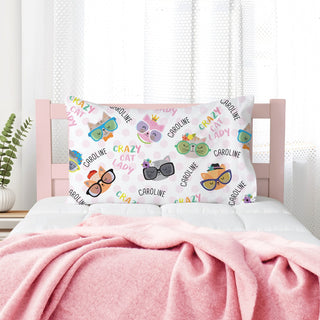 Crazy Cat Lady Pink Personalized Pillowcase