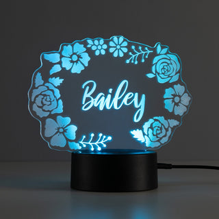 Floral Name Acrylic LED Night Light