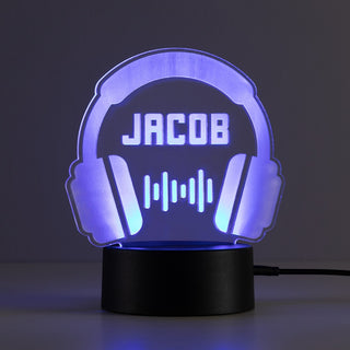 Headphones Personalized Acrylic LED Night Light