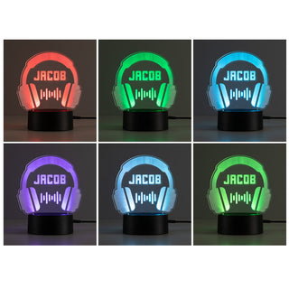 Headphones Personalized Acrylic LED Night Light