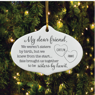 My Dear Friend Personalized Ceramic Oval Ornament