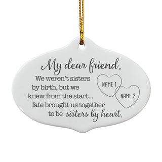 My Dear Friend Personalized Ceramic Oval Ornament