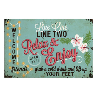 Vintage Welcome Friends Relax & Enjoy Standard Doormat