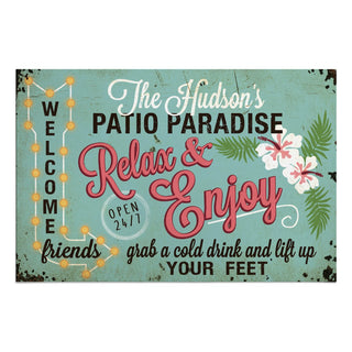 Vintage Welcome Friends Relax & Enjoy Doormat - 18x27 Inch, 1/4" Thick