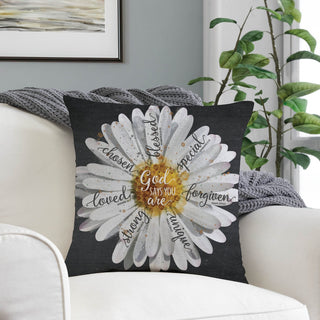 God Says You Are Daisy 17" Throw Pillow