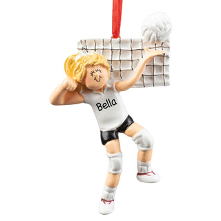 Blonde Female Volleyball Player Personalized Ornament