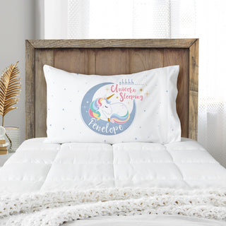 Shhhh Unicorn Sleeping Personalized Pillowcase