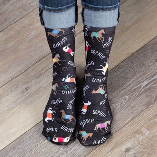 Chasing My Dreams Horse Personalized Adult Crew Socks