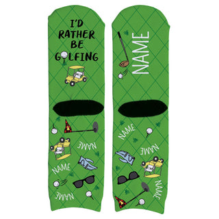 Golfer Icons Personalized Adult Crew Socks