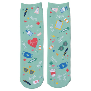 Nurse Icons Personalized Adult Crew Socks