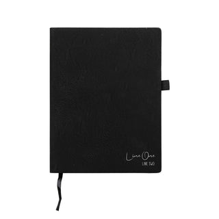 Ladies' Script Name and Phrase Personalized Black Notebook