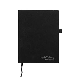 Ladies' Script Name and Phrase Personalized Black Notebook