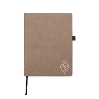 Geometric Design Initials Personalized Buckskin Notebook