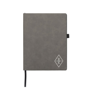 Geometric Design Initials Personalized Iron Gray Notebook