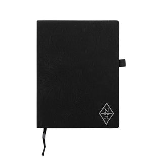 Geometric Design Initials Personalized Black Notebook