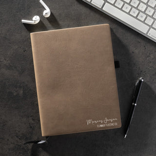 Men's Script Name and Phrase Personalized Bay Brown Notebook
