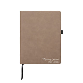 Men's Script Name and Phrase Personalized Buckskin Notebook