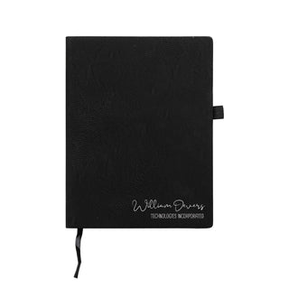 Men's Script Name and Phrase Personalized Black Notebook