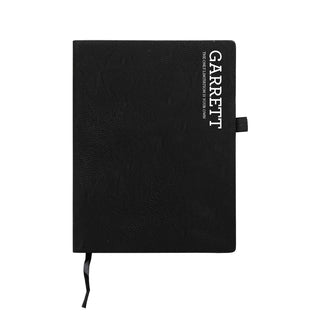 Block Name and Phrase Personalized Black Notebook