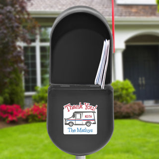 Thank You! Mail Carrier Personalized 4x4 Mailbox Sticker 