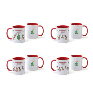 Christmas Deerest Personalized Red Handle Coffee Mug - 11 oz.