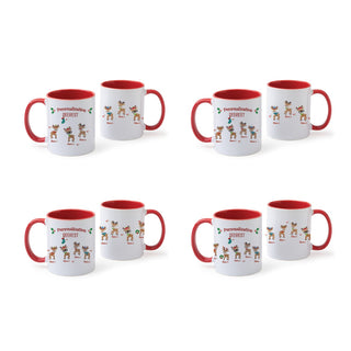 Christmas Deerest Personalized Red Handle Coffee Mug - 11 oz.