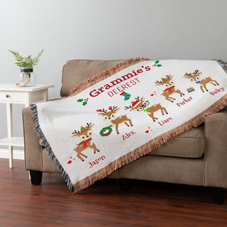 Christmas Deerest Personalized Fringe Throw Blanket