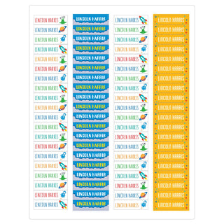 Outerspace Personalized Weather Resistant Labels - 80 Count