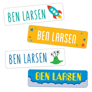 Outerspace Personalized Weather Resistant Labels - 80 Count