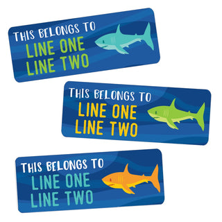 Shark Personalized Weather Resistant Labels - 60 Count