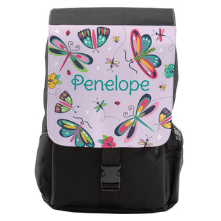 Colorful Butterflies and Bugs Personalized Flap Backpack