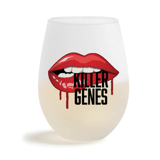 Killer Genes Lips Frosted Wine Glass