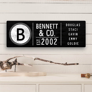 Family and Co. Black 9x27 Canvas