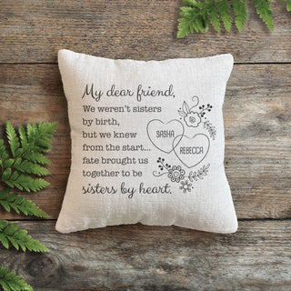 My Dear Friend Floral Throw Pillow With Two Names