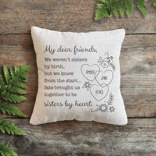 My Dear Friends Floral Throw Pillow With Three Names