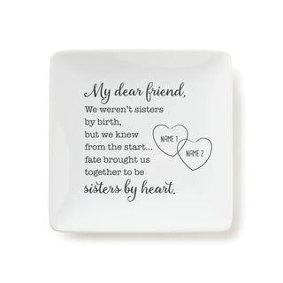 My Dear Friend Square Trinket Dish With Two Names