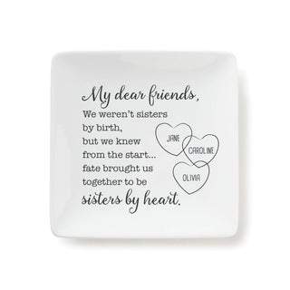 My Dear Friends Square Trinket Dish With Three Names