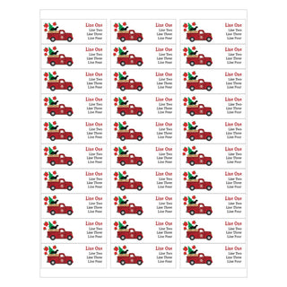 Holiday Truck Address Weather Resistant Label 1x2.62 - 60 count