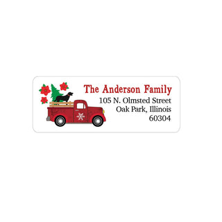 Holiday Truck Address Weather Resistant Label 1x2.62 - 60 count